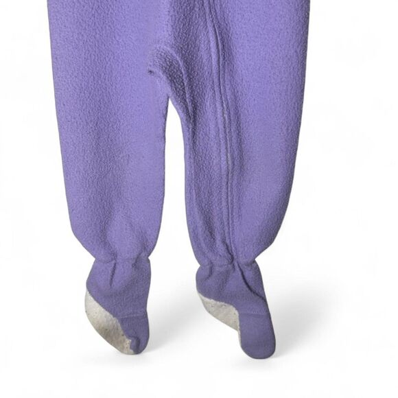 Vtg OshKosh B'gosh Kids Fleece Pajamas Sleeper Purple 2T - Picture 5 of 6